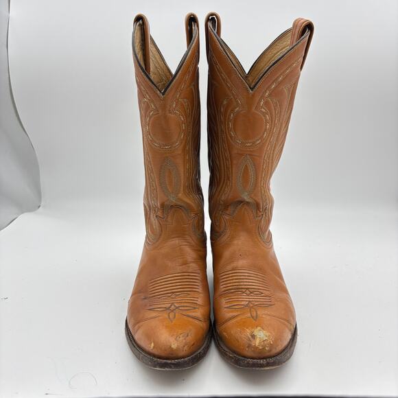 Vintage Tony Lama 6130 Stitched Leather Boots Men\'s 8.5D Cowboy Western main image 9